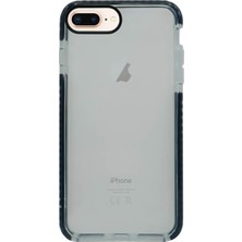 iPhone 7 Plus / iPhone 8 Plus ile Uyumlu Kenar Renkli Shock Şeffaf Silikon Telefon Kılıfı