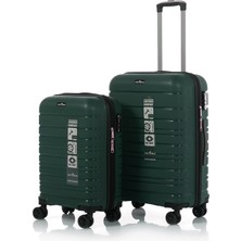 Hotowa Gold Pp Valiz 8010 Koyu Yeşil Tsa Kilitli Ikili Set