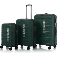 Hotowa Gold Pp Valiz 8010 Koyu Yeşil Tsa Kilitli Üçlü Set