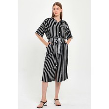 Alexander Gardi Kuşaklı Gömlek Elbise (B23-483A)