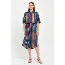 Alexander Gardi Kuşaklı Gömlek Elbise (B23-483A)