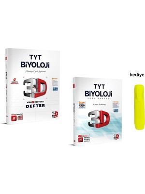 3D Yayınları TYT Video Destekli Biyoloji Defter - Soru Bankası Seti