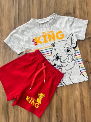 Orca Kids Fashion Simba Aslan Kral Baskılı Şortlu Yazlık Takım