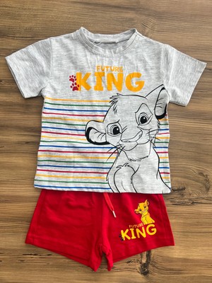 Orca Kids Fashion Simba Aslan Kral Baskılı Şortlu Yazlık Takım