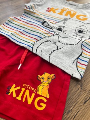 Orca Kids Fashion Simba Aslan Kral Baskılı Şortlu Yazlık Takım