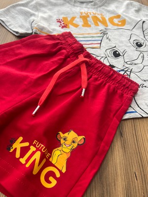 Orca Kids Fashion Simba Aslan Kral Baskılı Şortlu Yazlık Takım