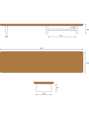 Fagus Wood Monitör Yükseltici, Monitör Standı, Ahşap Ekran Yükseltici (Meşe)