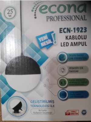 Full Reyon 1,5 Metre Kablolu, Arapuatalı, Fişli, 25 Watt Beyaz Işık LED Ampul, Kendin Yap Avize, Lambader Ampulü