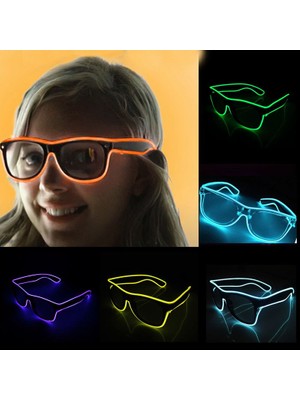 Pandoli 105 cm Kablo Kumandalı Neon Çepeçevre LED Işıklı Parti Gözlüğü 6 Renk 6 Adet Hawaretrohallow