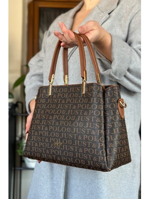 Just Polo Kahvetaba Renk 5 Bölmeli Kadın El ve Omuz Çantası Hızlı Kargo Kaliteli Ürün 2120