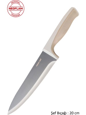 Neoflam Fika Microban Şef Bıçağı 20 cm Bej D-NEOGFK020