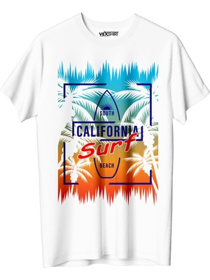 Vexshirt Erkek Sörf Temalı Regular  Tişört