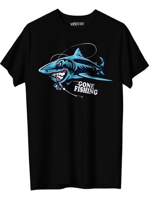 Vexshirt Erkek Balıkçılık Temalı Regular  Tişört