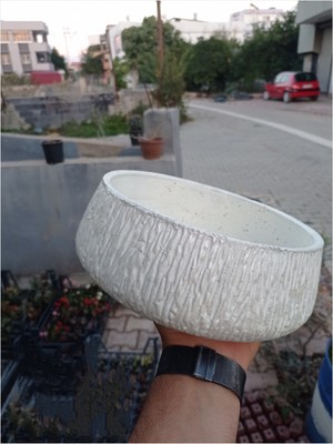 Bitki Dünyam Beton Saksı Özel El Yapımı Taş Saksı 01