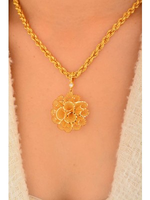 Cebeci 14 Ayar Çiçek Altın Kolye Ucu