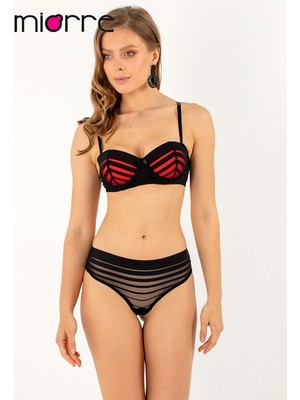 Miorre Push-Up Dolgulu Straplez Sütyen Takım