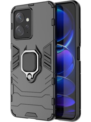 Microcase Xiaomi Redmi Note 12S 4g Batman Serisi Yüzük Standlı Armor Kılıf - Siyah AL3349