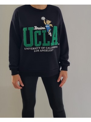 Mint Oversize Model, Punch Detaylı  Spor Şık Sweatshirt