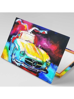 SML Tablo Mercedes Benz 300 Sl Kanat Kapı Klasik Araba Abstract Kanvas Tablo