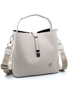 Just Polo Baskı Desenli Özel Seri Çanta Cüzdan Kombini 4002-GD  Taş Kombin