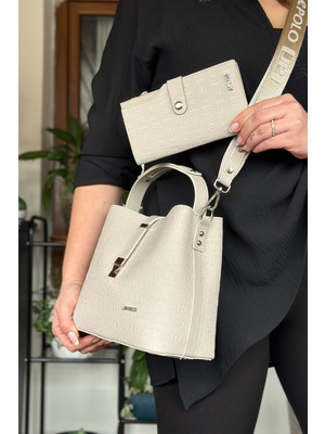 Just Polo Pamuk Dokuma Uzun Askılı 4 Bölmeli Kadın Çapraz Omuz ve El Çantası 22CM-20CM-9CM LB-4002