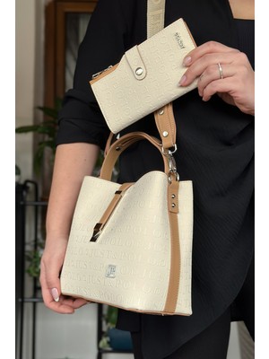 Just Polo Pamuk Dokuma Uzun Askılı 4 Bölmeli Kadın Çapraz Omuz ve El Çantası 22CM-20CM-9CM LB-4002