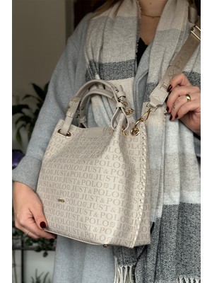 Just Polo Büyük Boy Örgü Işlemeli El Yapımı Salaş Kadın Omuz Çantası 2180  Kampanya Ürünü