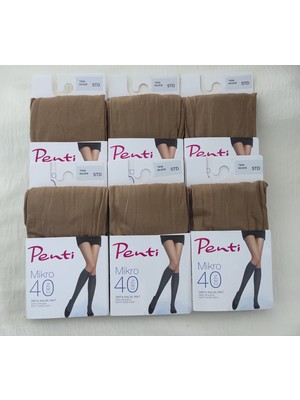 Penti Mıkro 40 Den Orta Kalın Mat Pantolon ( Diz Altı ) Çorap 6'lı