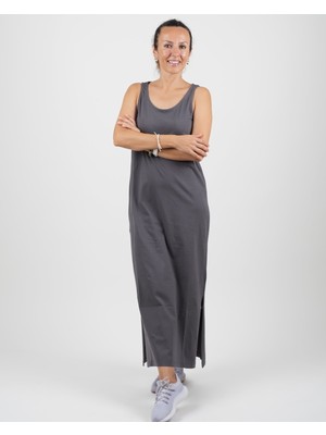 Parla Sports Elbise Organik Pamuk Askılı Yandan Çift Yırtmaçlı