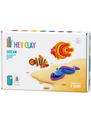 HEY CLAY Hava ile Kuruyan Kil (6'lı Kutu) - Okyanus (Palyaço Balığı, Discus Balığı, Yılan Balığı)