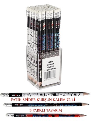 Fatih Kurşun Kalem Silgili Spider 72 Adet