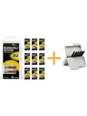 YesMed Duracell Activair 312 Numara Işitme Cihazı Pili (10 Paket x 6 Adet = 60 Adet Pil) + Hediye Işitme Cihazı Filtresi