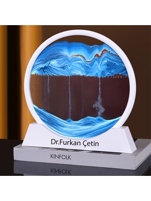 Keyfim Shop Isme Özel 3D Hareketli Sandscape Kum Saati Dekoratif