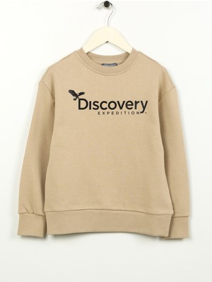 Discovery Expedition Baskılı Erkek Bej Sweatshırt D3WB-SWT29