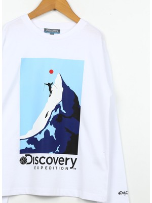 Discovery Expedition Baskılı Beyaz Kadın T-Shirt D3WG-TST3