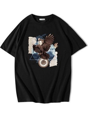 BRZ Collection Oversize Eagle Darccolage Kartal T-Shirt