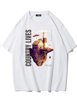 BRZ Collection Unisex Oversize Floatingısland T-Shirt