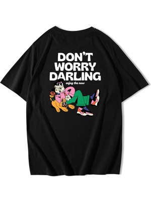 BRZ Collection Unisex Oversize Don't Worry Arka Baskılı T-Shirt