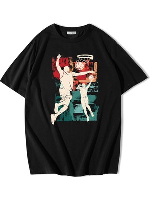 BRZ Collection Unisex Oversize Basketball Silhouette T-Shirt