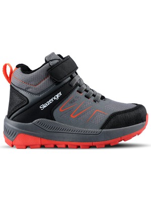 Slazenger KENTON I Unisex Çocuk Cırt Cırtlı Koyu Gri Bot