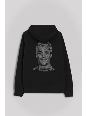 Kendim Seçtim Cristiano Ronaldo Air Cr7 Typography Silüet Ön ve Arka Baskılı Sweatshirt Kapüşonlu Hoodie