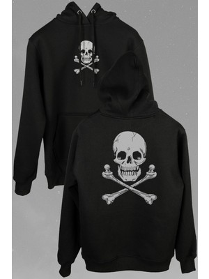 Kendim Seçtim Skull Kuru Kafa Kemik Hayalet Ön ve Arka Baskılı Sweatshirt Kapüşonlu Hoodie