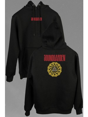 Kendim Seçtim Soundgarden Sound Garden Logo Ön ve Arka Baskılı Sweatshirt Kapüşonlu Hoodie