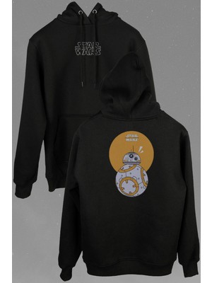 Kendim Seçtim Star Wars Bb-8 Bb8 Fathead Ön ve Arka Baskılı Sweatshirt Kapüşonlu Hoodie
