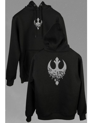 Kendim Seçtim Star Wars Yıldız Savaşları Vader Silüet Ön ve Arka Baskılı Sweatshirt Kapüşonlu Hoodie