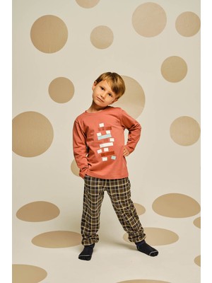 Syah Erkek Çocuk Pamuklu Uzun Pijama Takımı