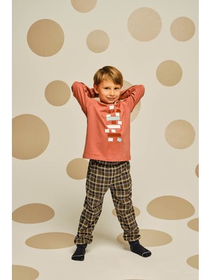 Syah Erkek Çocuk Pamuklu Uzun Pijama Takımı