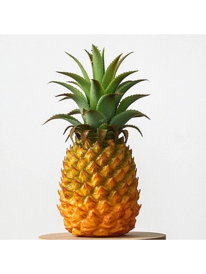 Salmoph Modern Yapay Ananas Sahte Meyve Heykelcik Dekoratif Bitki Oturma Odası Sarı 21X8CM (Yurt Dışından)