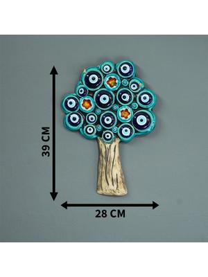 Camekan Büyük Hayat Ağacı Nazar Boncuklu Seramik Duvar Süsü Dekoratif Duvar Süsü Duvar Süsü Bahçe Süsü Kapı Süsü Hediyelik