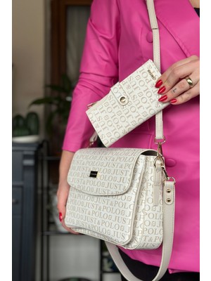 Just Polo 2 Askılı 5 Bölmeli Özel Seri Kadın Çapraz Omuz Çantası 2184 Krem Kombin